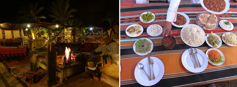 ヨルダン・ワディラムのキャンプ場の食事