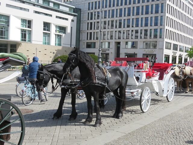 ベルリンのブランデンブルグ門の前の馬車