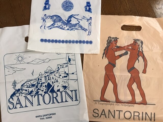 ギリシャのサントリーニ島で購入したお土産の袋