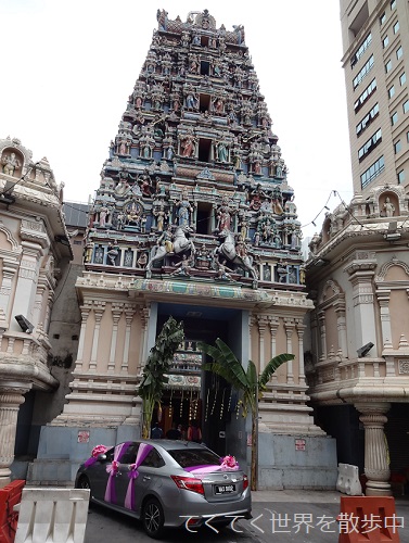 マレーシア・クアラルンプールのチャイナタウンにあるヒンドゥー寺院